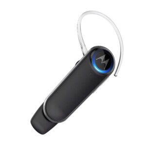 motorola boom 3 in-ear wireless mono alexa enabled headset - noise cancelling bluetooth 5.0 earpiece with flip microphone - 7-hour battery life, 40-foot range - ear hook & gel buds