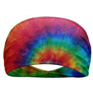 SAE99 Rainbow Tie-Dye Headband, Soft Stretchy Headband One Size Fits All