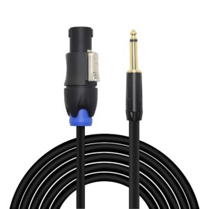 XMSJSIY Speakon to 1/4" Mono Speaker Cable, 6.35mm TS Plug to Speakon Male Speaker Wire 14 Gauge Audio Amplifier Connection Cord for DJ/PA Speaker Cord with Twist Lock -2M (Speakon Male to TS)