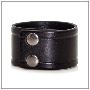 Heavstjer Punk Alloy Buckle Bracelet Wide Leather Wristband Cuff Bracelet