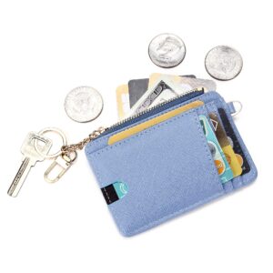 kukoo slim minimalist rfid credit card holder front pocket wallet for women coin purse with keychain gift box