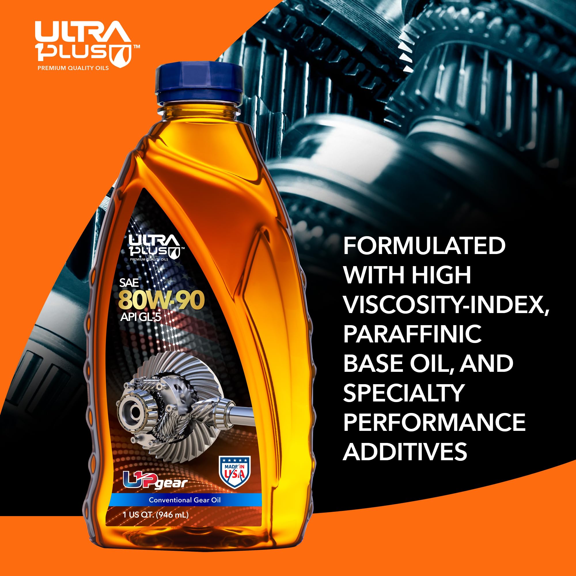 Ultra1Plus SAE 80W-90 Conventional Gear Oil API GL-5 (2 Gallon - 8 QTS)