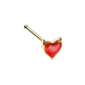 pierced owl 20g stainless steel devil's heart nose bone stud (gold tone)