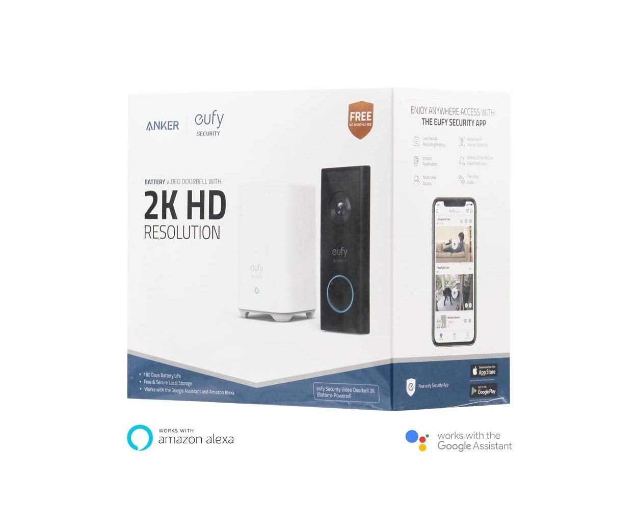 Anker eufy Video Doorbell 2K, Black (E82101W3-99)