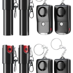 ARMADILLO DEFENSE Pepper Spray and Personal Alarm Key Chain Bundle (8 Pack) for Protection and Self Defense, Safeguard for Women and Men, Tear Gas and Panic Button