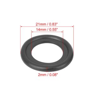 X AUTOHAUX 10pcs M14 Car Oil Drain Plug Gaskets Replacement 323513 5066453 F5TZ6734BA Black