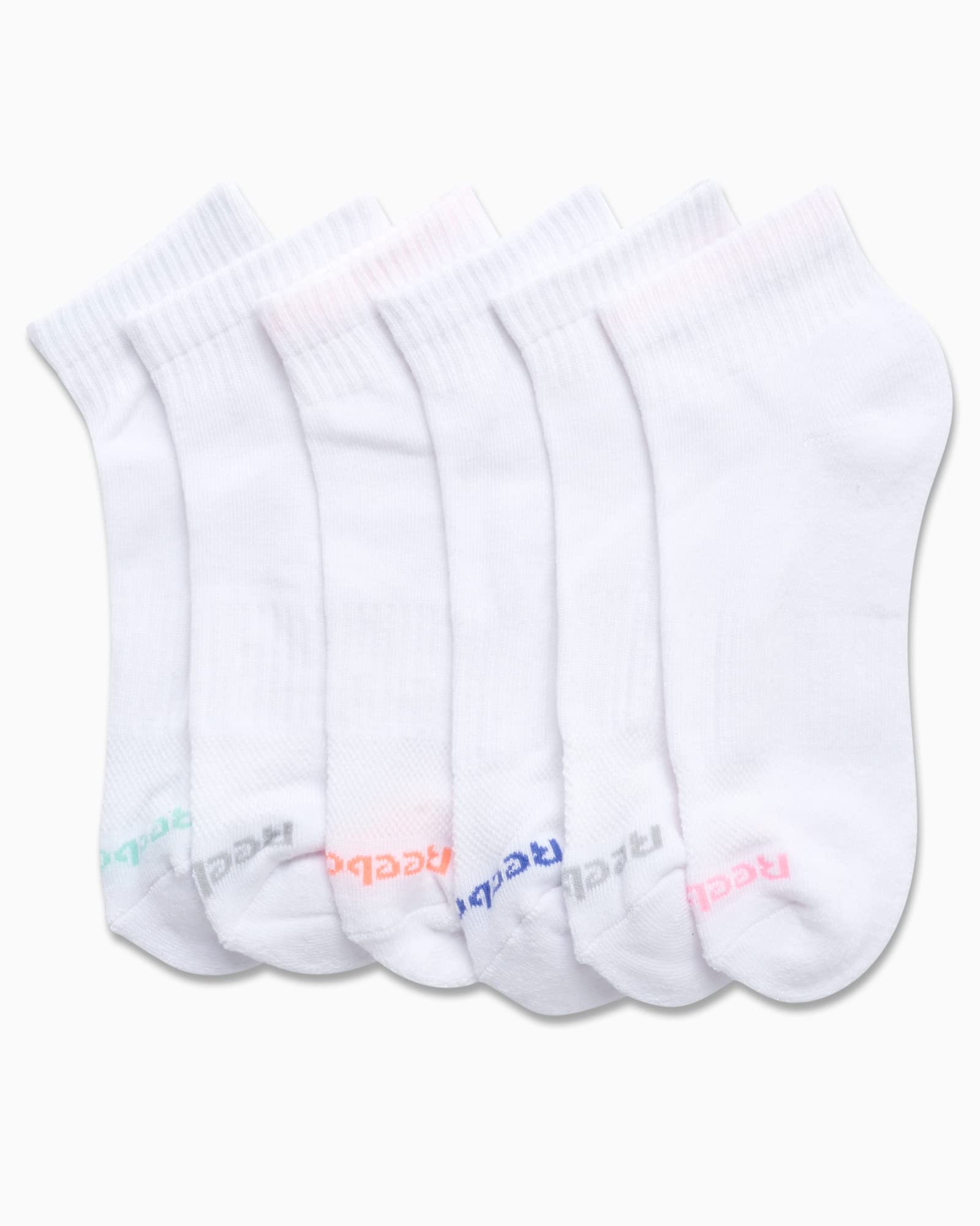 Reebok Women's Comfort Cushioned Athletic Quarter Cut Socks (6 Pack), Size Shoe Size 4-10, White