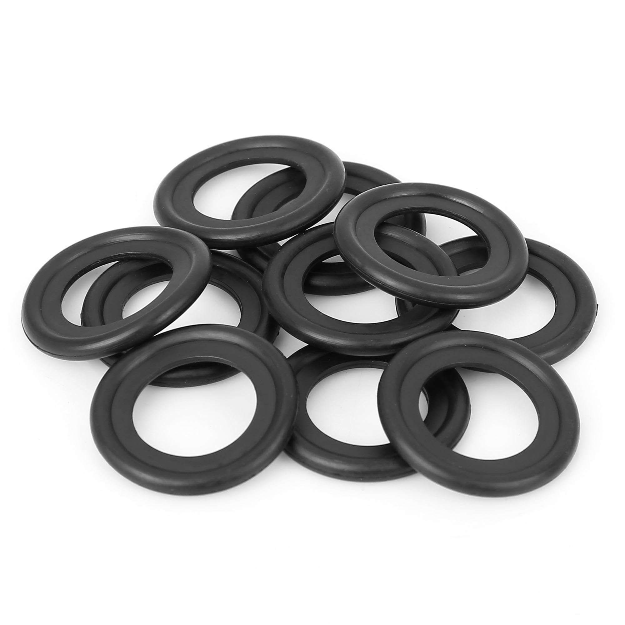 X AUTOHAUX 10pcs M14 Car Oil Drain Plug Gaskets Replacement 323513 5066453 F5TZ6734BA Black