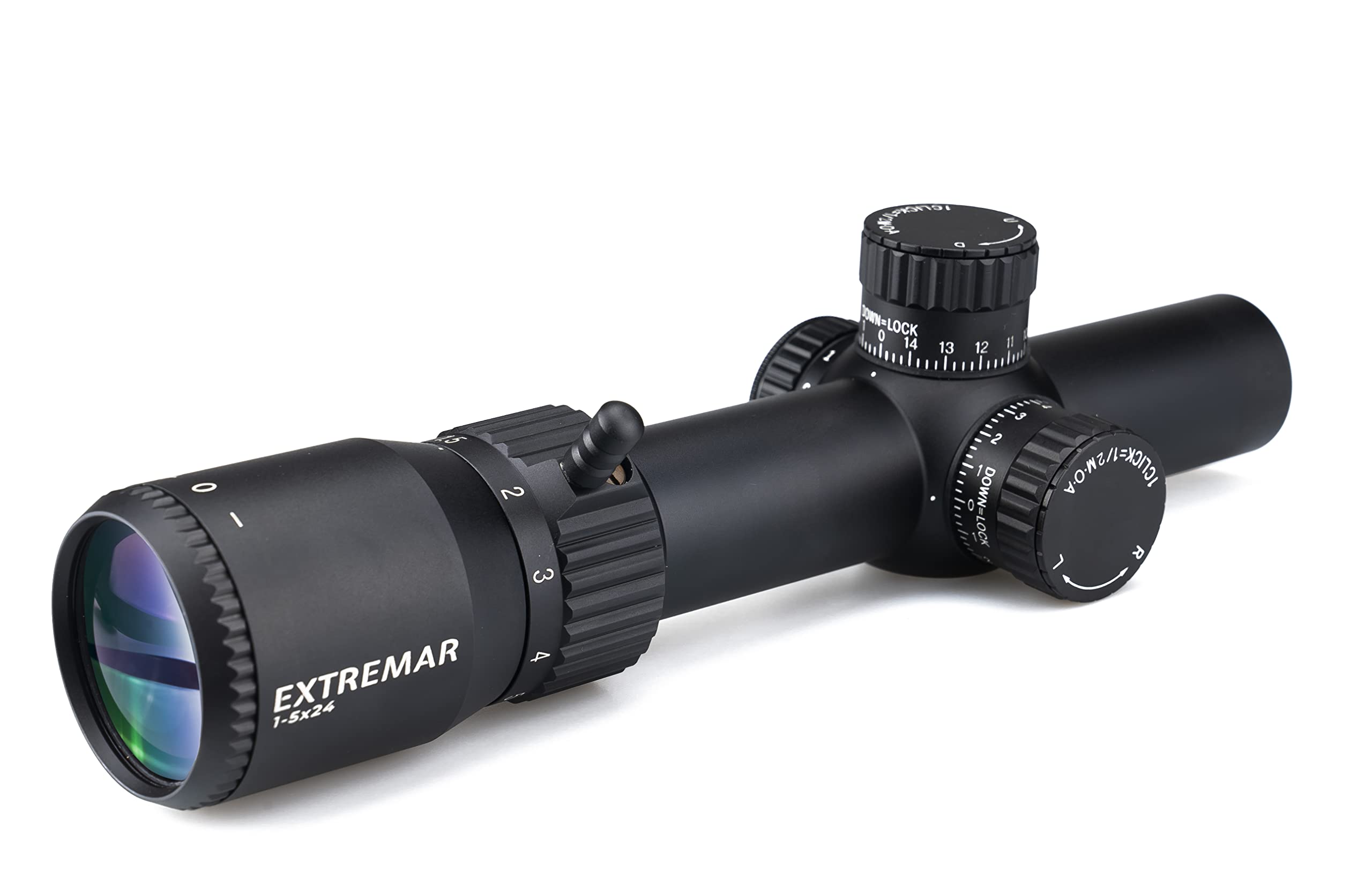 Viiko Extremar 1-5x24 Rifle Scope LPVO Taitical Mildot Reticle Wide FOV Flip Lens Cover