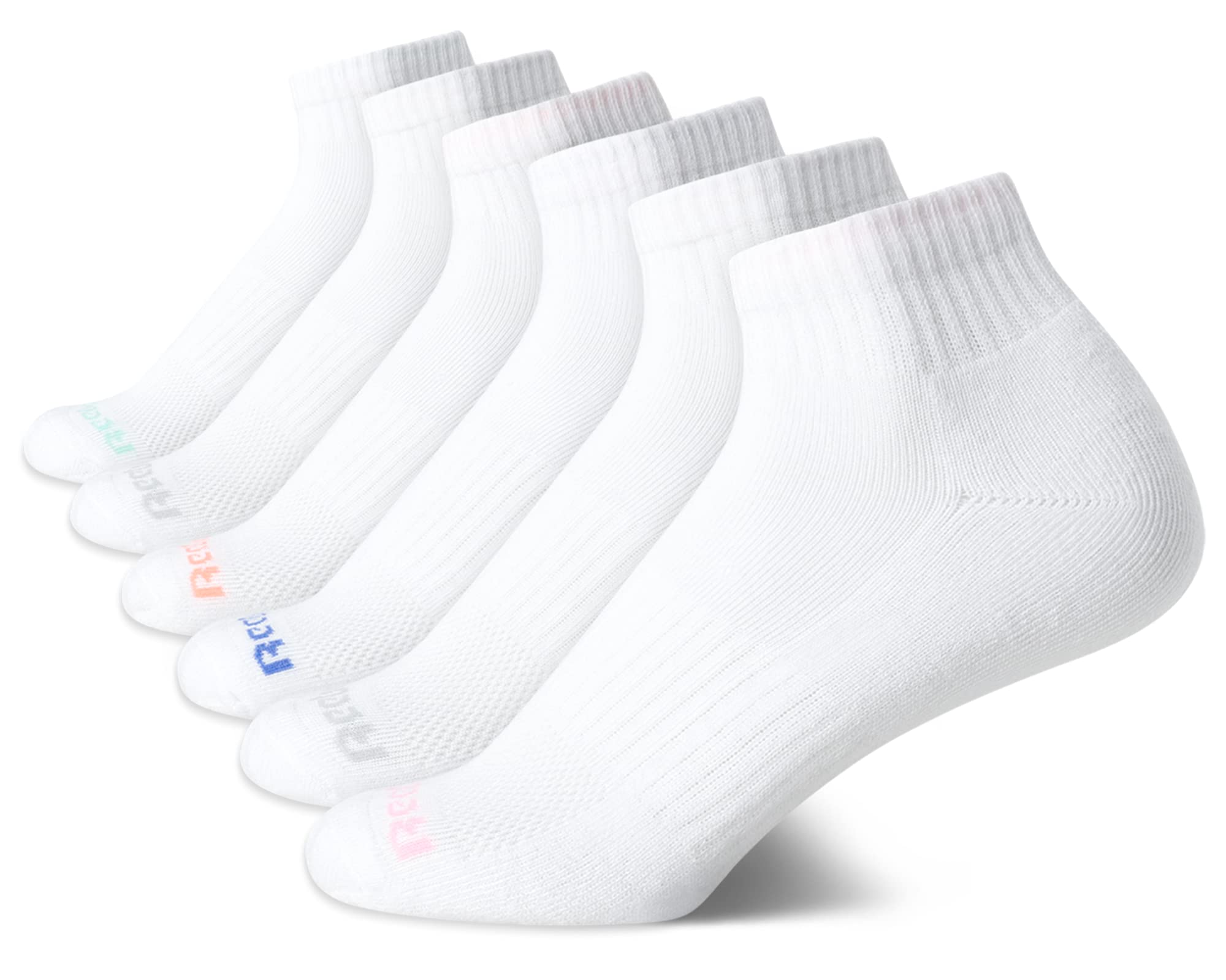 Reebok Women's Comfort Cushioned Athletic Quarter Cut Socks (6 Pack), Size Shoe Size 4-10, White