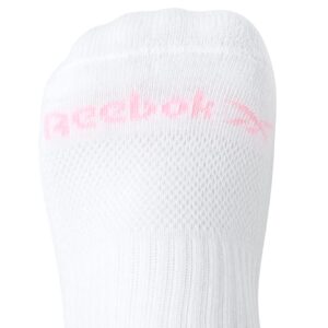 Reebok Women's Comfort Cushioned Athletic Quarter Cut Socks (6 Pack), Size Shoe Size 4-10, White