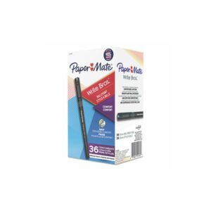 paper mate ballpoint pens, write bros. grip black ink pens, medium point (1.0mm), 36 count