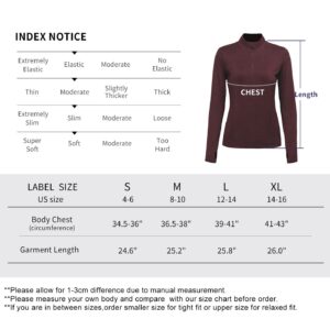 Womens Quarter Zip Pullover Athletic Long Sleeve(Plum,M)