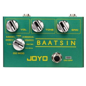 JOYO R-11 Baatsin Overdrive Distortion Bundle with R-14 Atmosphere Reverb for Electric Guitar Effects Most Frequently Combination Budget Pedals