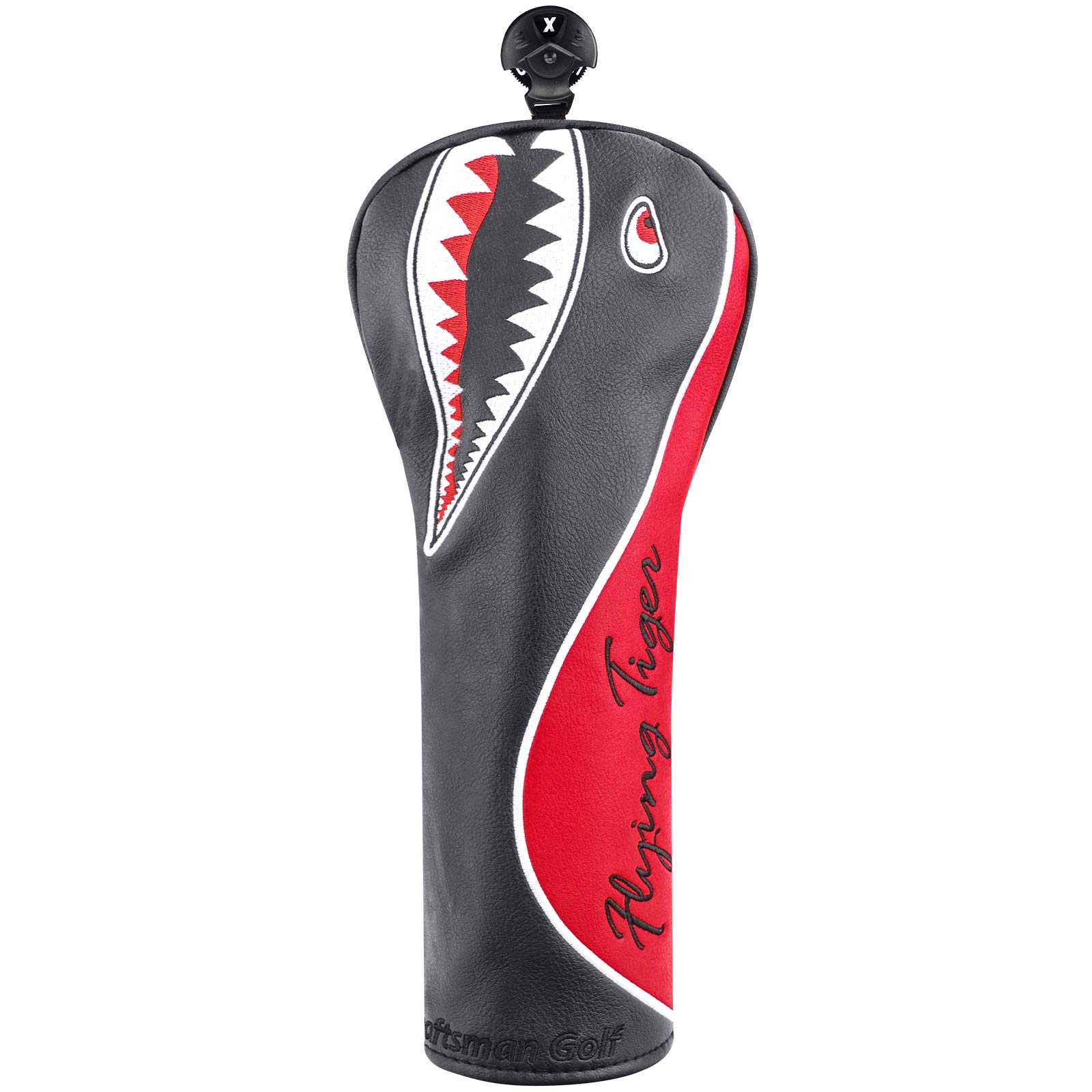 Craftsman Golf Shark Black and Red Fairway Wood Headcover Cover Protector (Wood Cover)