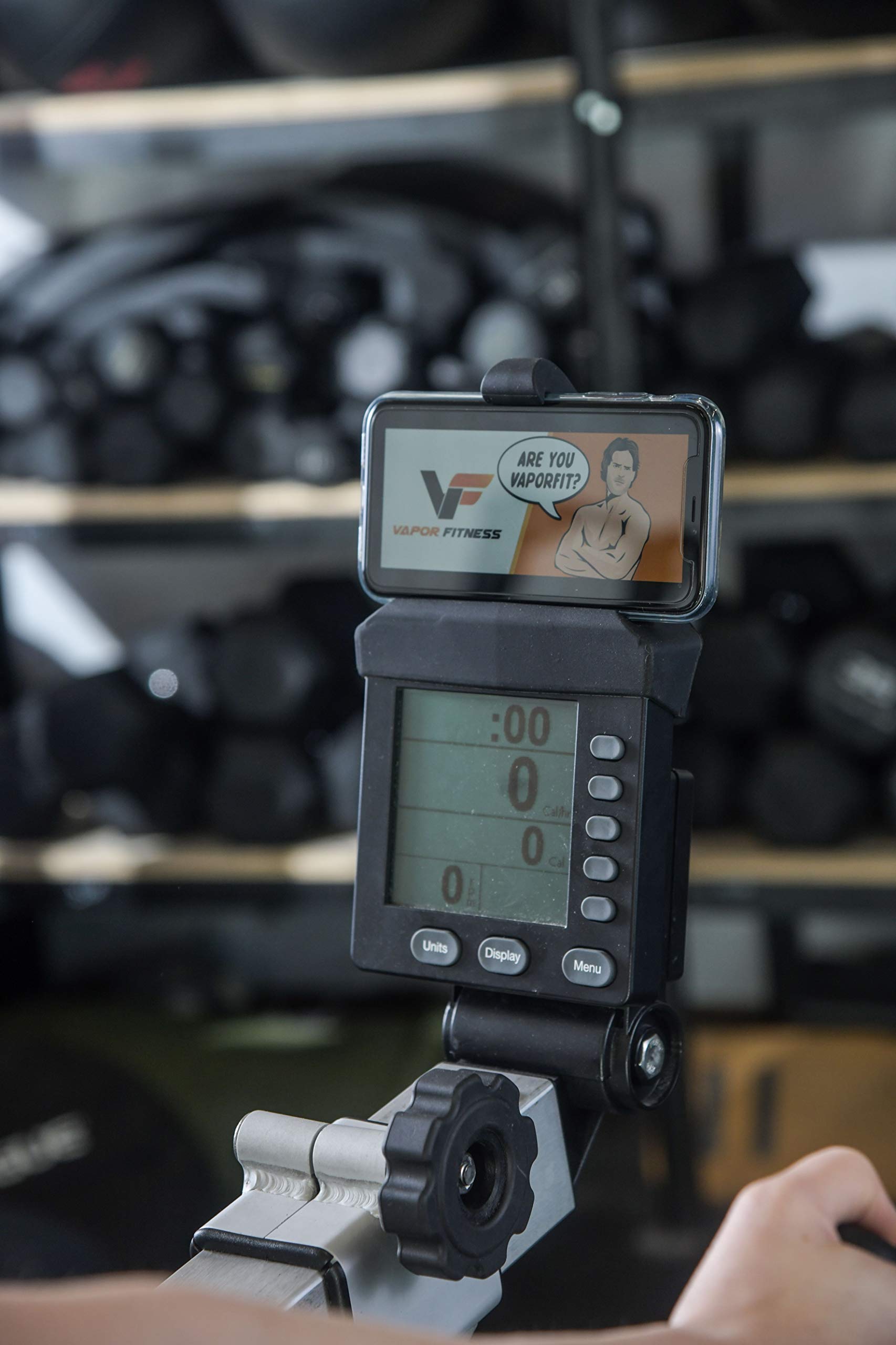 The Comfort Rowing Machine Combo: Rowing Machine Cushion and Phone Holder Compatible with PM5 Monitor from Concept 2