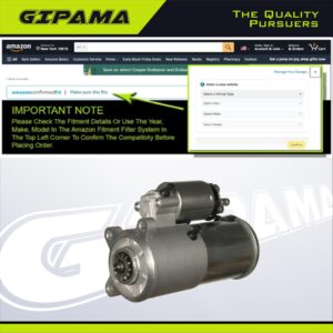 Gipama New Starter 6646N Replacement for Gas Engine Ford Excursion Expedition F1-50 F-250/ F-350/ F-450/ F-550 Super Duty F53 F59 Mustang, Lincoln Blackwood Mark LT Navigator.(6646)