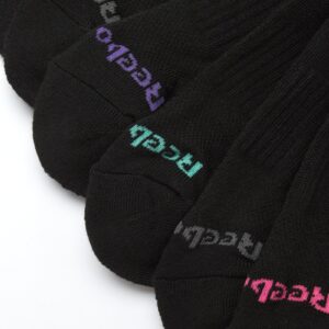 Reebok Women's Socks - 12 Pack Athletic Quarter Crew Socks, Size 4-10, Black