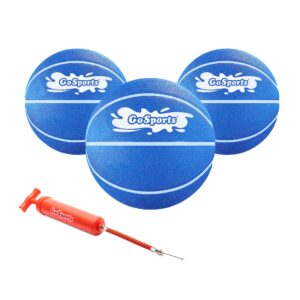 GoSports Swimming Pool Basketballs 3 Pack - Great for Floating Water Basketball Hoops, Choose Red or Blue Pool Basketballs