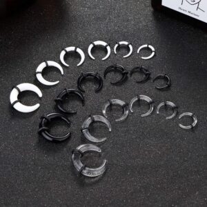 Jstyle 18Pcs 14G-4G Acrylic Pincher Tapers Septum Ring C Shape Buffalo Stretcher Expander with Black O-Rings for Stretching Pierced Nose Ear Cartilage