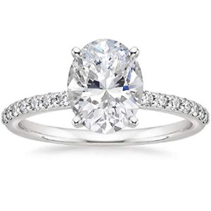 Diamondrigo Petite Oval Cut Moissanite Ring for Engagement, Wedding, Anniversary, Promise, Gift, Birthday, Gratitude (Solitaire, Eternity, 2.50CT, VVS1, Colorless) (6.5)