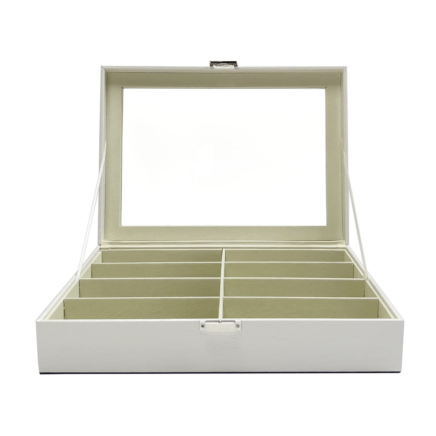 UnionBasic 8-slot Sunglasses Glasses Organizer Collector Storage Case, Croco White