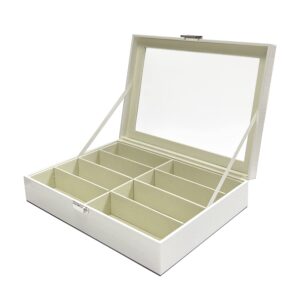 UnionBasic 8-slot Sunglasses Glasses Organizer Collector Storage Case, Croco White