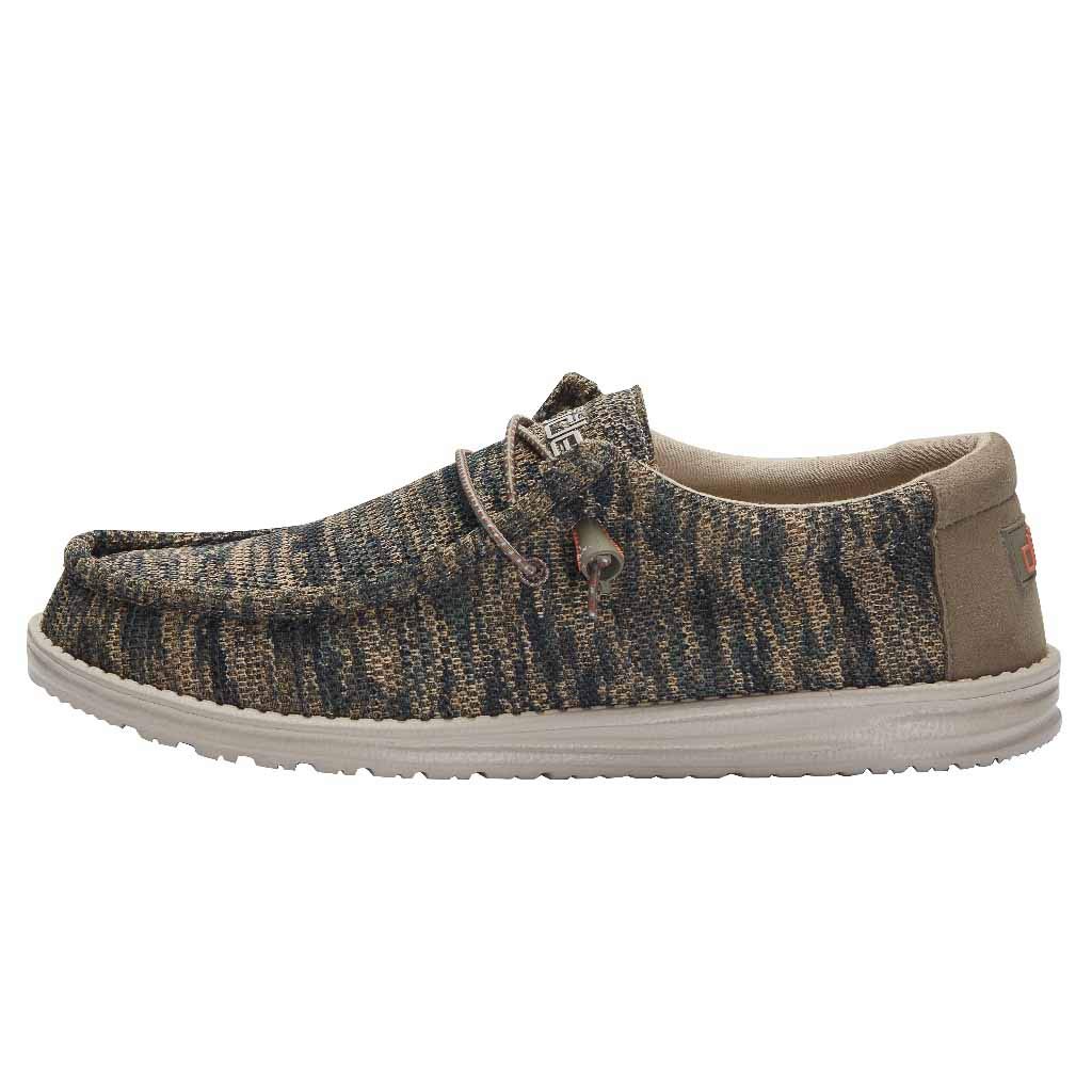 Hey Dude Men's Wally Sox Woodland Camo Size 9 | Men’s Shoes | Men's Lace Up Loafers | Comfortable & Light-Weight