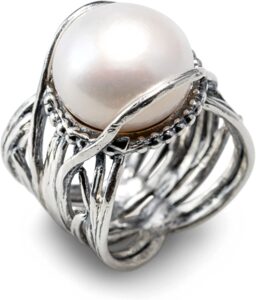 joolala solo ring cultured pearl 925 sterling silver ring elegant and stylish design – various models – gorgeous vintage finish – ideal promise ring, engagement, anniversary (9)