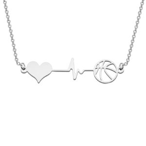 WSNANG Minimalist Hollow Basketball Necklace Basketball Gift for Basketball Lover Sports Lover (Basketball Heart NL)