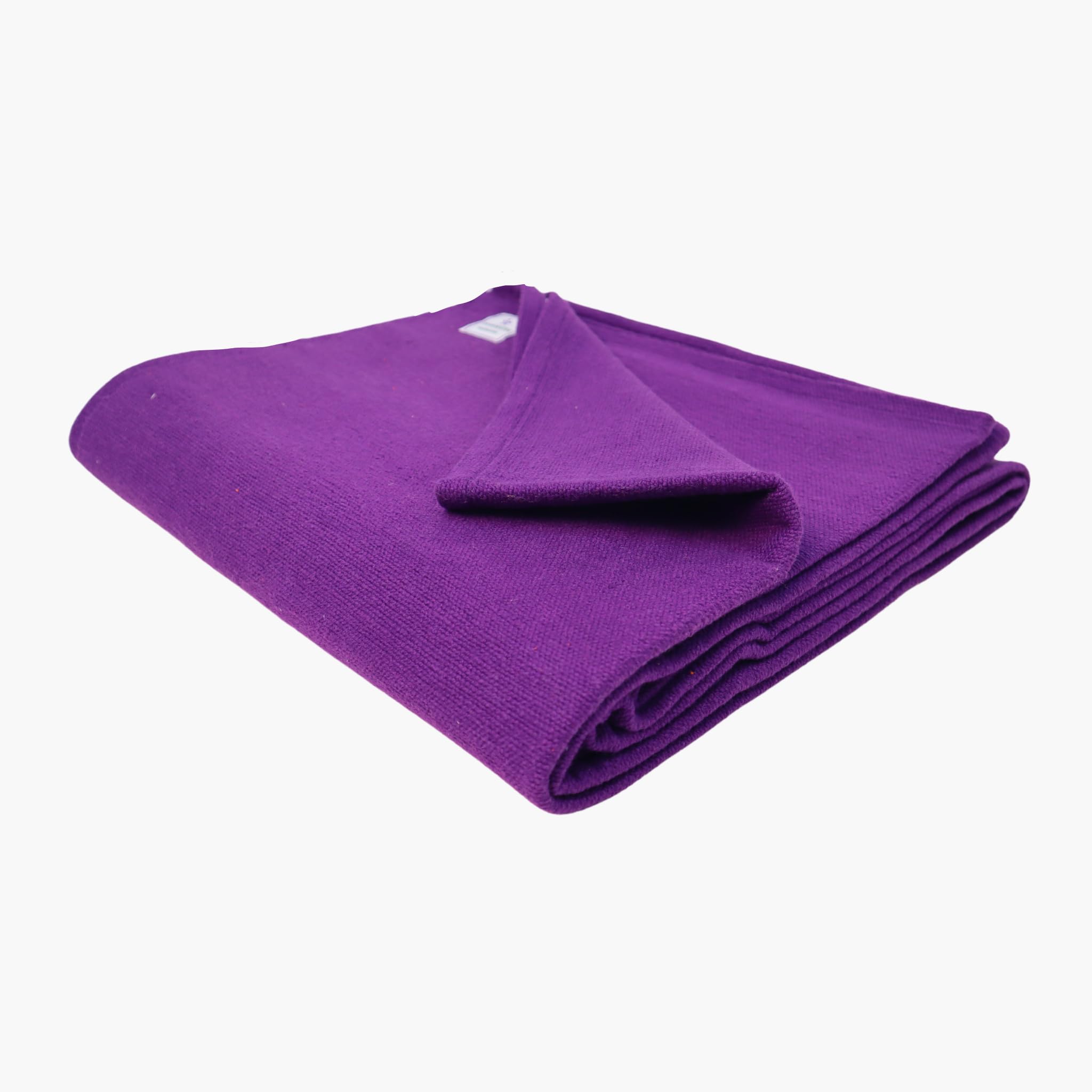 Yoga Blanket, 100% Cotton Hand Woven Blanket, Blanket for restorative yoga, Pune Iyengar Yoga Blanket, Yogikuti Colored Blanket (Purple)