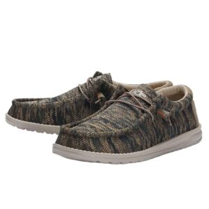 Hey Dude Men's Wally Sox Woodland Camo Size 9 | Men’s Shoes | Men's Lace Up Loafers | Comfortable & Light-Weight