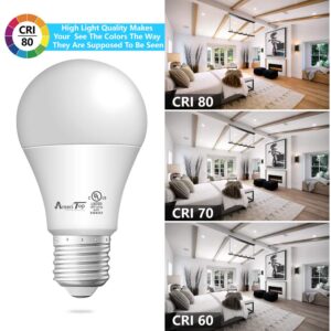 AmeriTop A19 LED Light Bulbs- 6 Pack, Efficient 9W(60W Equivalent) 830 Lumens General Lighting Bulbs, UL Listed, Non-Dimmable, E26 Standard Base (5000K DayLight)