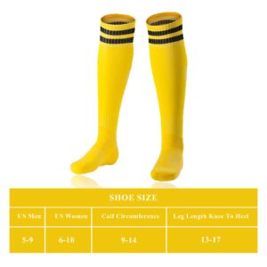 Aulufft Neon Knee High Socks, 8 Pairs Striped Tube Sock Athletic Baseball Basketball Dance Neon Colored Soccer Socks for Adult Girls Women Youth, 8 Colors/Set