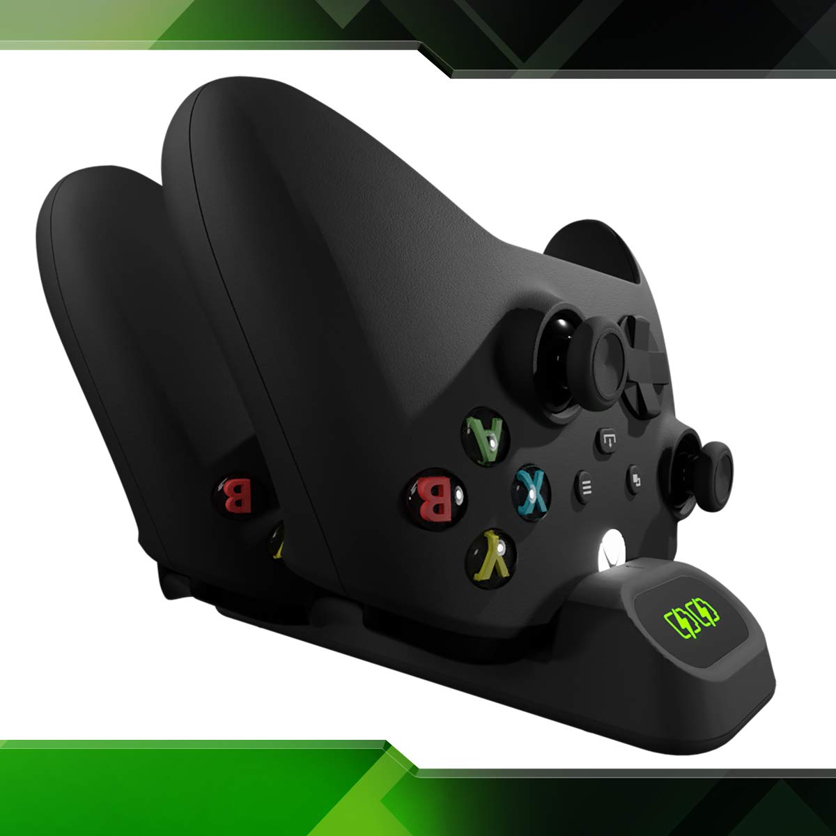 Orzly Xbox Series X|S Controller Charger Twin Docking Station USB Type-C Controller Stand for XBOX series X|S, PlayStation 5, Stadia & Nintendo Switch