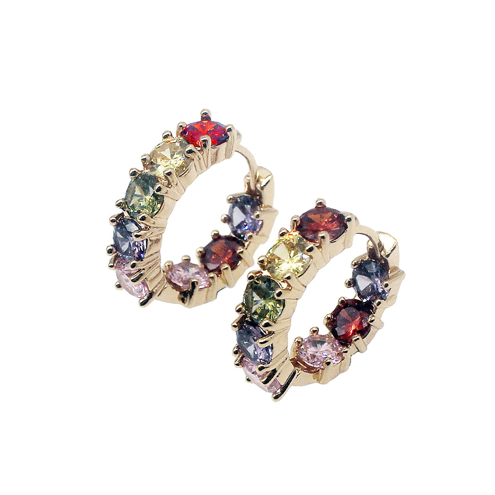 Women Silver Earrings Rose Gold Earring Garnet Peridot Amethyst Morganite Ideal Gift Choice (Rose gold earrings)