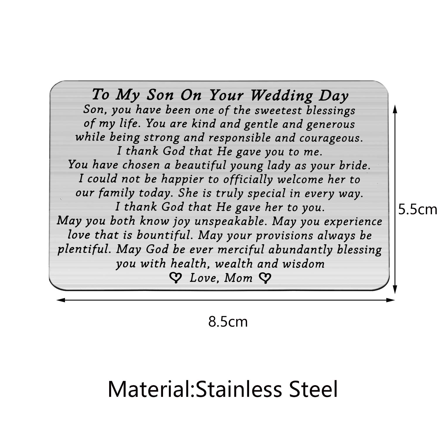 FOTAP Groom Wallet Cards To My Son on Your Wedding Day Wallet Card Wedding Gift Groom Gift From Parents (Son Wedding Wallet)