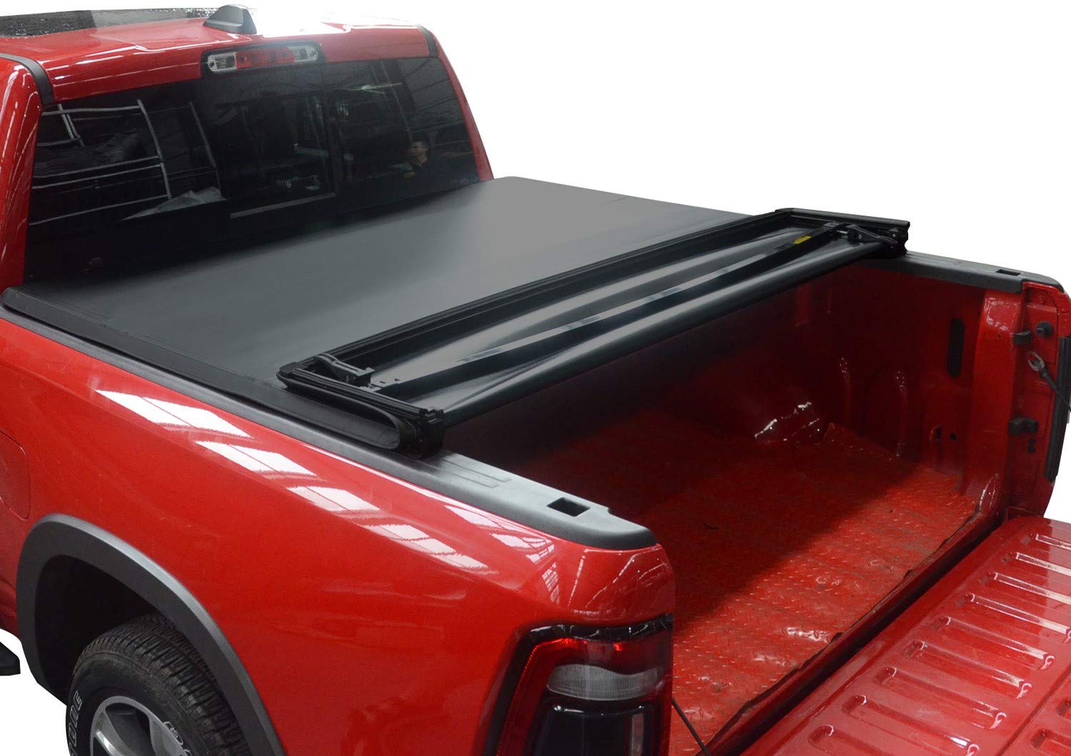 KSCPRO Quad Fold Tonneau Cover Soft Four Fold Truck Bed Covers for 2015-2023 Ford F-150 F150 with 5.5 ft Bed, Styleside