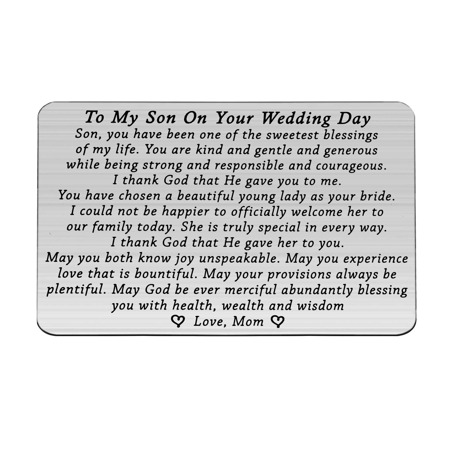 FOTAP Groom Wallet Cards To My Son on Your Wedding Day Wallet Card Wedding Gift Groom Gift From Parents (Son Wedding Wallet)