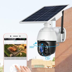 BOAVISION Wireless Security Camera Outdoor with Cellular 4G Network Solar Battery, Home Video Surveillance System, PIR Radar Motion Detection, Full-Color Night Vision 2-Way Audio, Pan Tilt, IP65