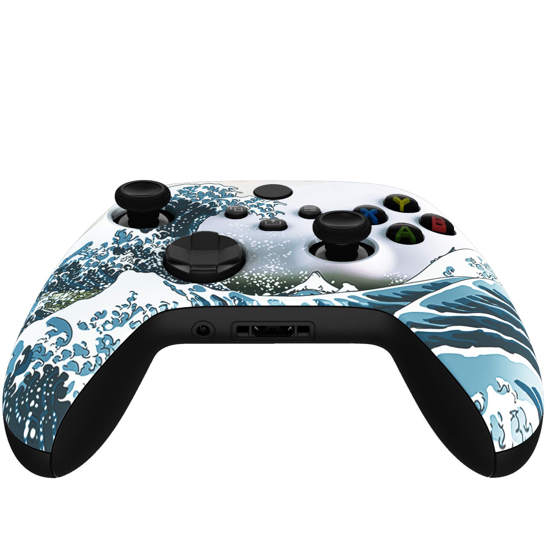 eXtremeRate Custom Shell for Xbox Series X & S Controller - Revitalize Your Controller - The Great Wave Replacement Cover Front Housing Cover for Xbox Core Controller Wireless [Control NOT Included]