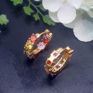 Women Silver Earrings Rose Gold Earring Garnet Peridot Amethyst Morganite Ideal Gift Choice (Rose gold earrings)