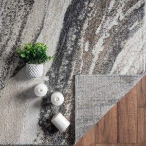 LUXE WEAVERS Lagos Collection 7983 Grey 8x10 Art Deco Area Rug