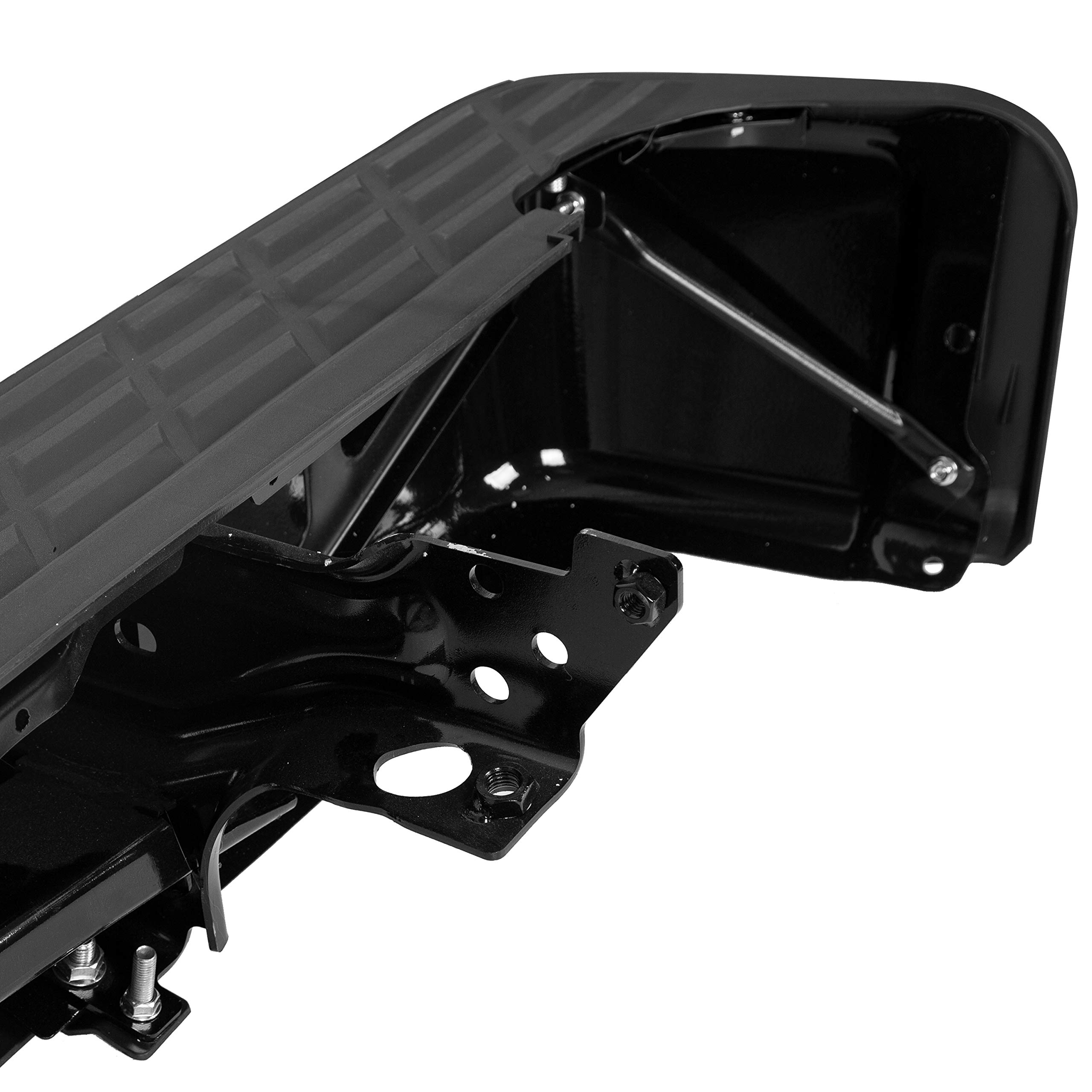 KUAFU Rear Step Bumper Compatible with 2007-2013 Chevy Chevrolet Silverado GMC Sierra 1500 Replace for GM1103149 W/Sensor Holes & License Plate Light & Bumper Reinforcement Bar Bracket Steel 2Packages