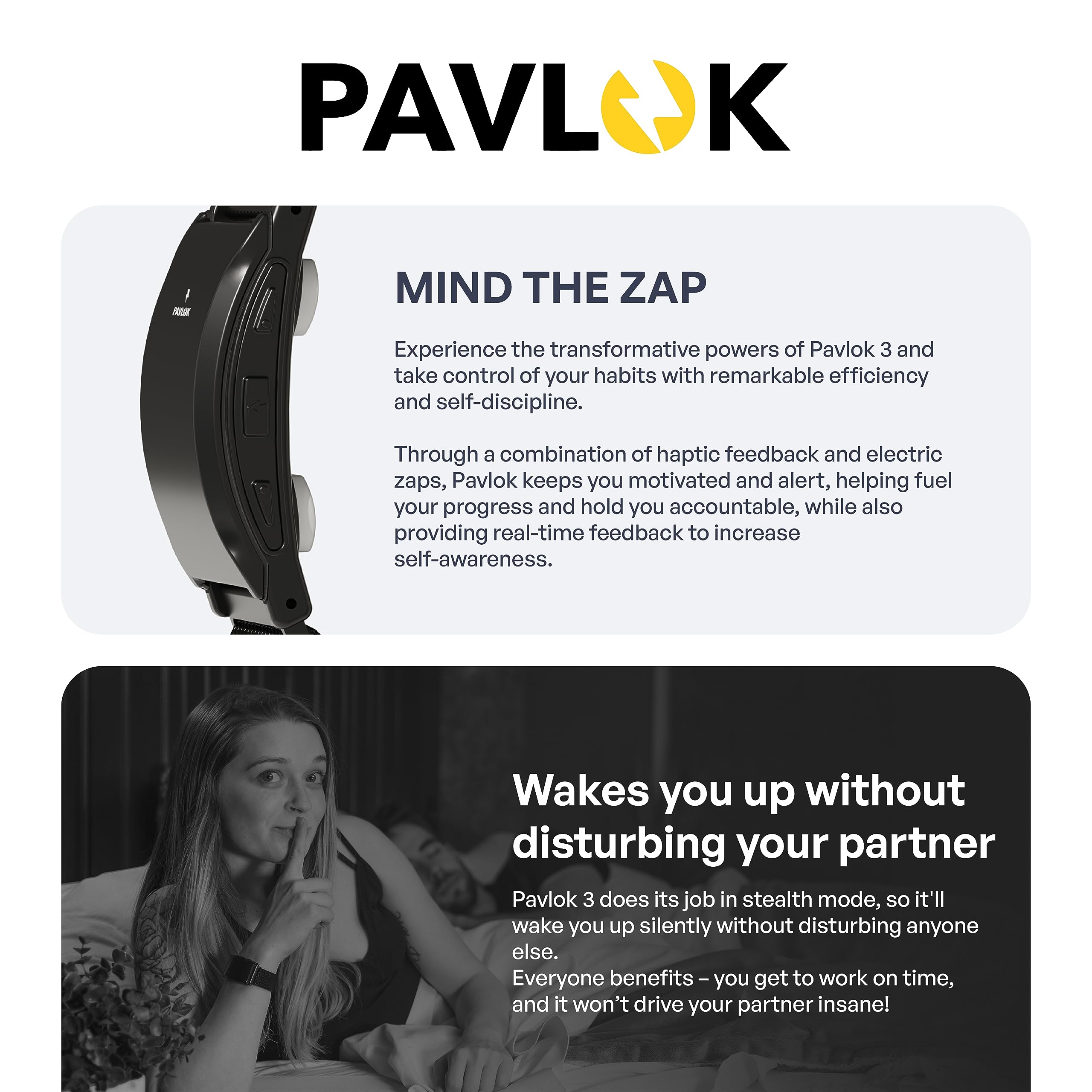 Pavlok 3 – A Personal Life Coach On Your Wrist – Practice Mindfulness and Build Good Habits – Track Your Steps, Activity, and Sleep Patterns! (SPORTS EDITION)