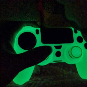 Ps4 Controller Skin Silicone Case Grip Glow in Dark Protective Cover for PS4/slim/Pro Dualshock 4 Controller(Glow Green)