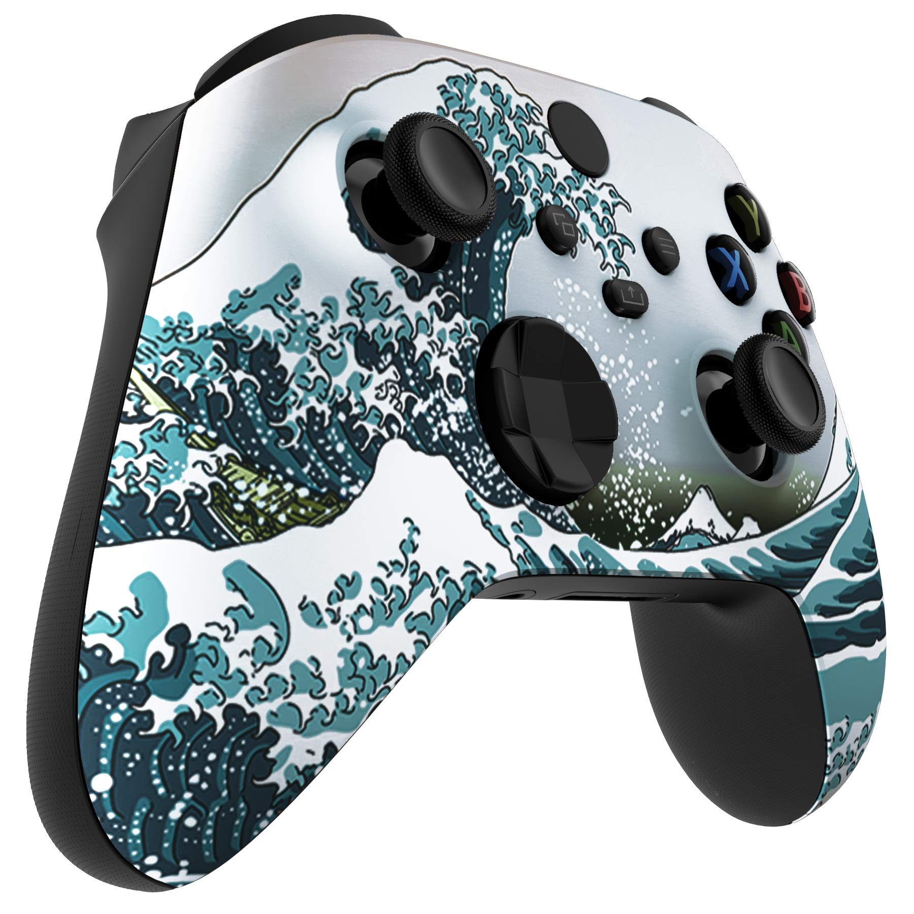 eXtremeRate Custom Shell for Xbox Series X & S Controller - Revitalize Your Controller - The Great Wave Replacement Cover Front Housing Cover for Xbox Core Controller Wireless [Control NOT Included]