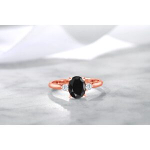 Gem Stone King Build Your Own Ring - Oval Birthstone in White Created Sapphire 10K Rose Gold Ring (Size 9)