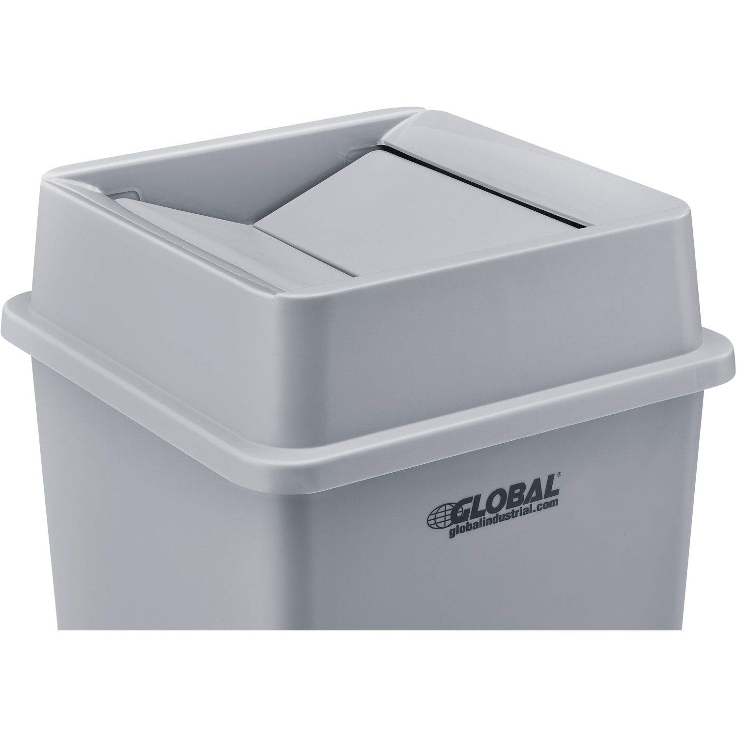 Global Industrial Plastic Swing Lid for Square Trash Container, 35 & 55 Gallon, Gray