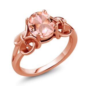 gem stone king 18k rose gold plated oval gemstone birthstone engagement ring | oval 9x7mm | wedding anniversary promise ring for women | available in size 5, 6, 7, 8, 9